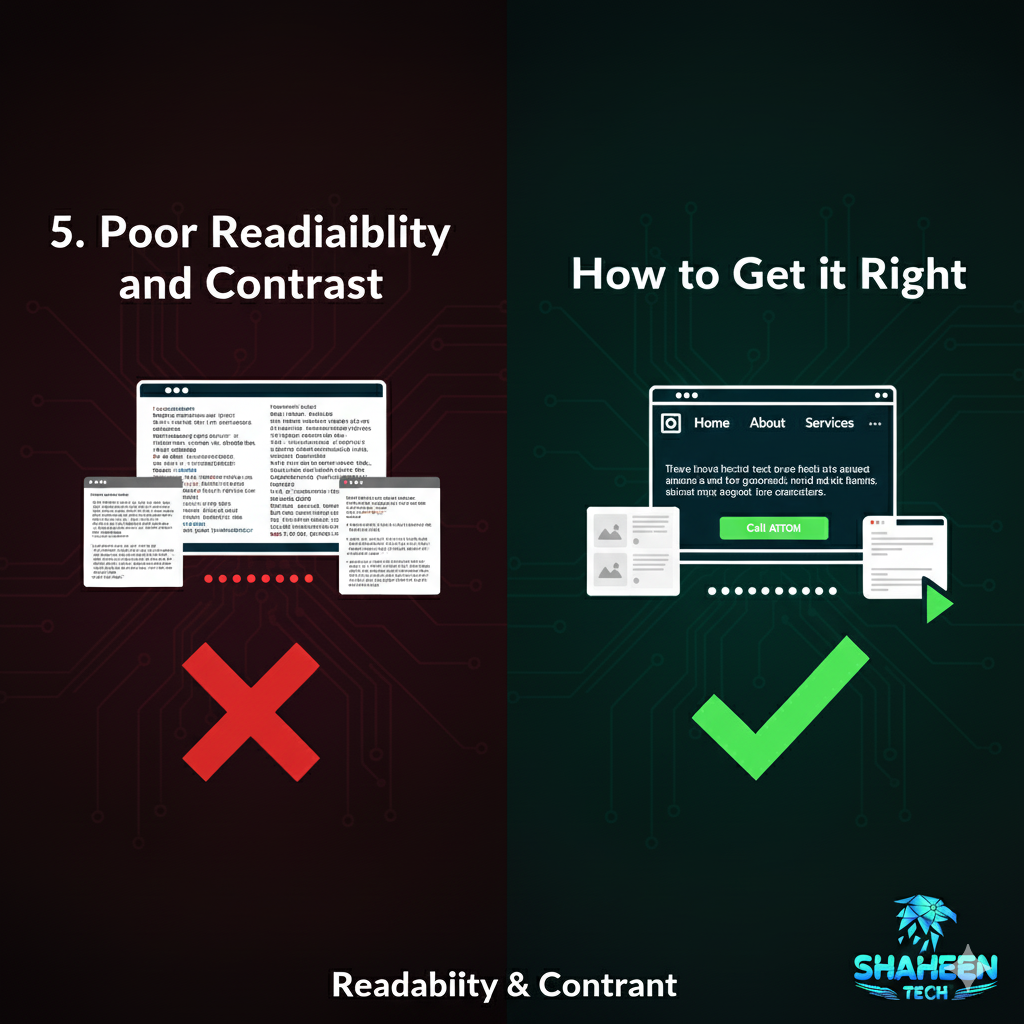 Common Website Design Mistakes: 5. Poor Readability and Contrast